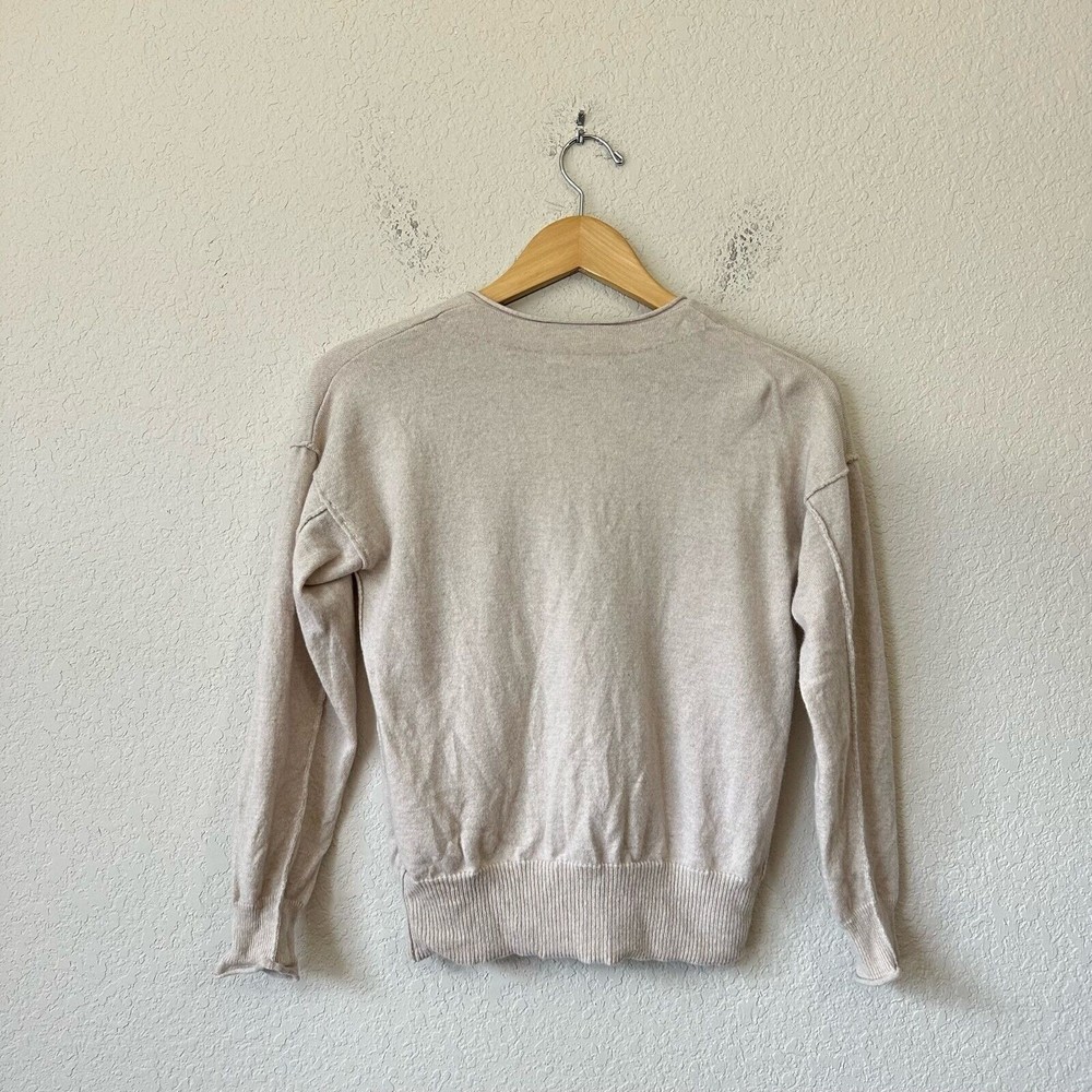 MADEWELL (Re)sourced Cashmere Carlyn V-Neck Cardigan Sweater Cream - Picture 5 of 9